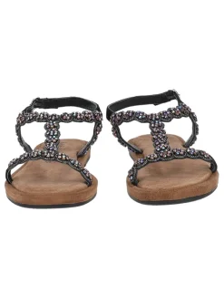 Leder-Sandalen in Schwarz/ Bunt><noscript><img width=