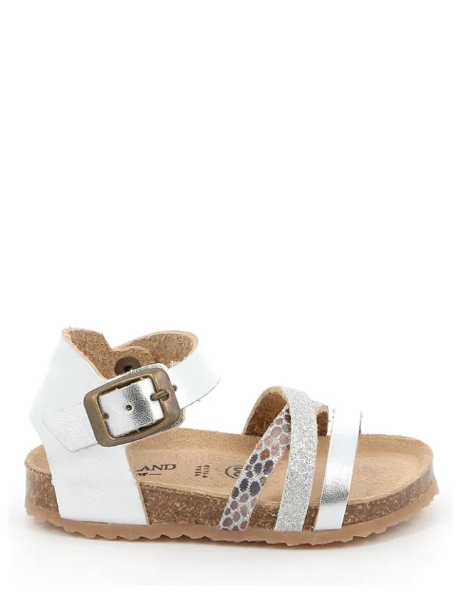 Leder-Sandalen in Silber>Grünland Hot