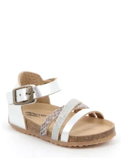 Leder-Sandalen in Silber>Grünland Hot