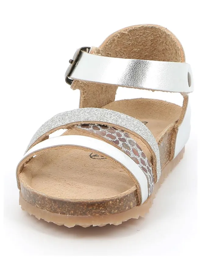 Leder-Sandalen in Silber>Grünland Hot