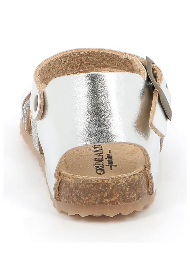 Leder-Sandalen in Silber>Grünland Hot