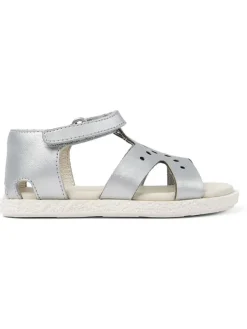 Leder-Sandalen in Silber><noscript><img width=