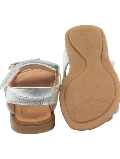 Leder-Sandalen in Silber><noscript><img width=
