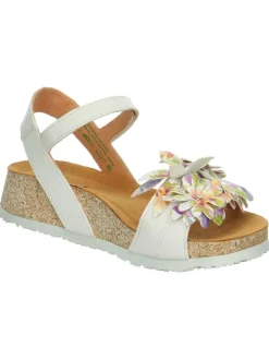 Leder-Sandalen in Weiß><noscript><img width=