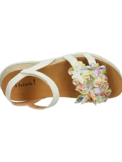 Leder-Sandalen in Weiß><noscript><img width=
