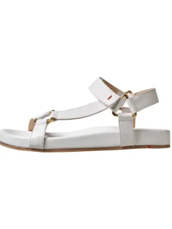 Leder-Sandalen in Weiß><noscript><img width=