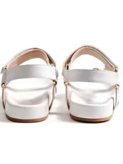 Leder-Sandalen in Weiß><noscript><img width=