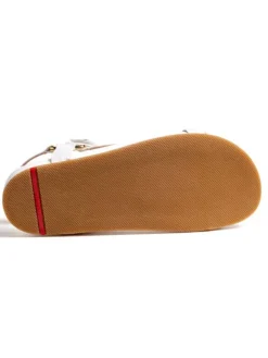 Leder-Sandalen in Weiß><noscript><img width=