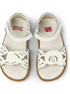 Leder-Sandalen in Weiß><noscript><img width=