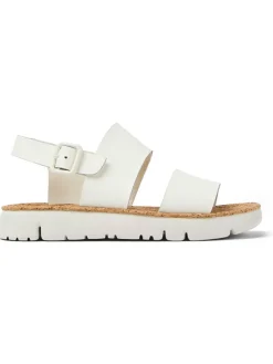 Leder-Sandalen in Weiß><noscript><img width=