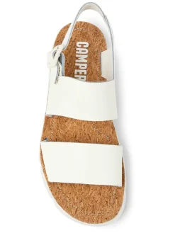 Leder-Sandalen in Weiß><noscript><img width=
