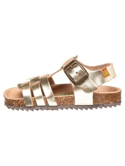 Leder-Sandalen "Incógnito" in Gold>El Naturalista