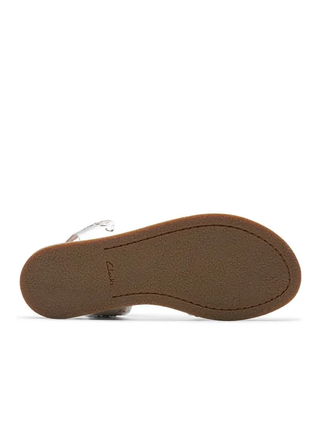 Clarks Sandalen^Leder-Sandalen "Maritime May" in Silber