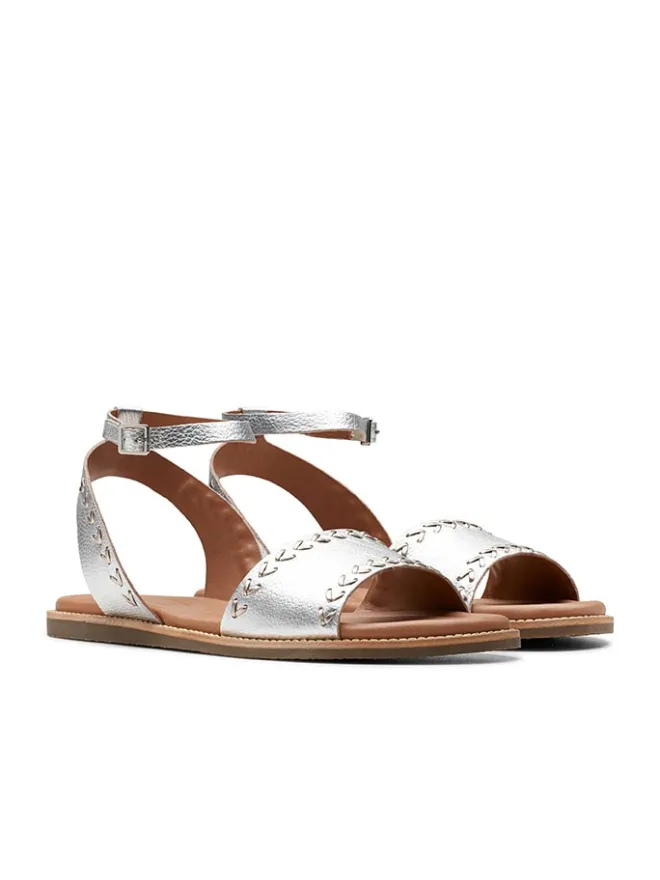 Clarks Sandalen^Leder-Sandalen "Maritime May" in Silber