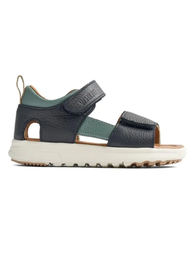 Leder-Sandalen "Maxie" in Dunkelblau>Wheat Outlet