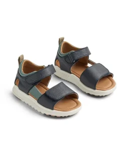 Leder-Sandalen "Maxie" in Dunkelblau>Wheat Outlet