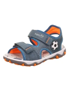 superfit Sandalen·Sandalen^Leder-Sandalen "Mike 3.0" in Grau/ Blau/ Orange