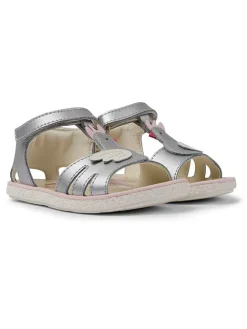 Leder-Sandalen "Miko" in Silber>Camper Best