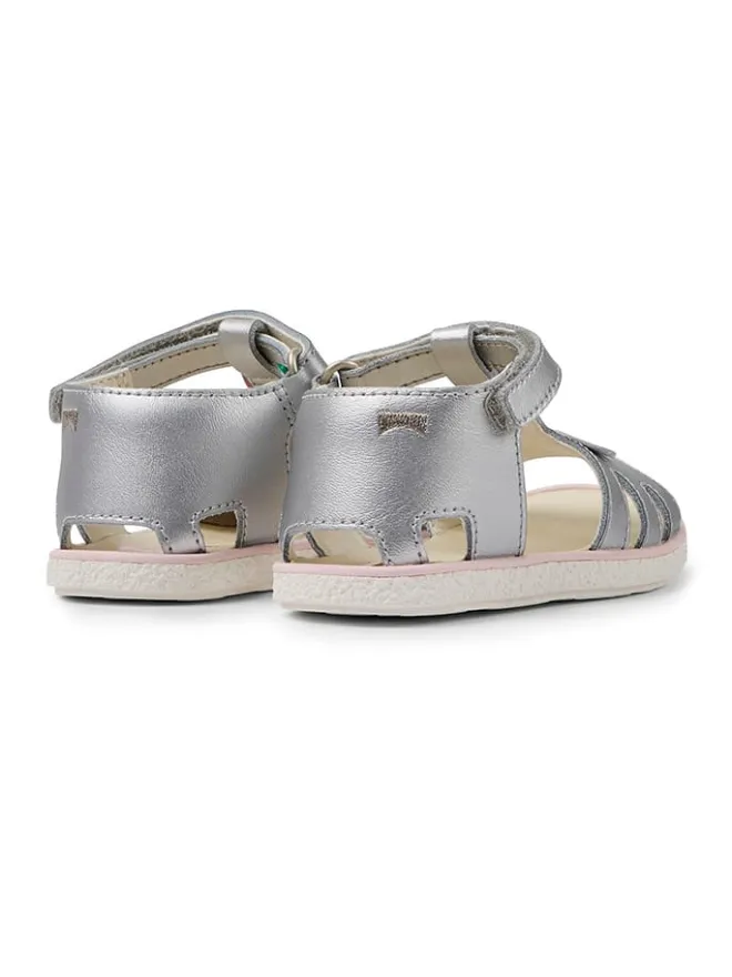 Leder-Sandalen "Miko" in Silber>Camper Best