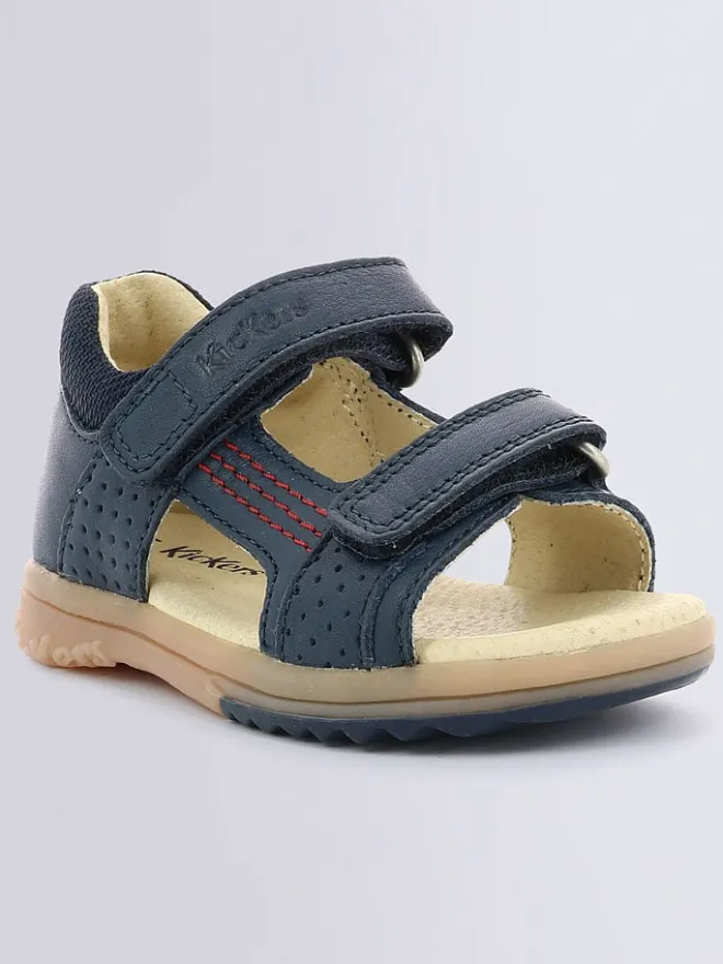 Leder-Sandalen "Plazabi" in Dunkelblau>Kickers