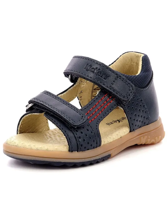 Leder-Sandalen "Plazabi" in Dunkelblau>Kickers