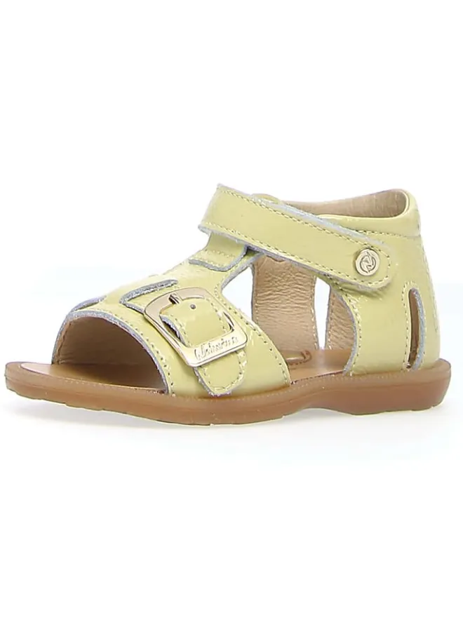 Leder-Sandalen "Quarzo" in Gelb>Naturino