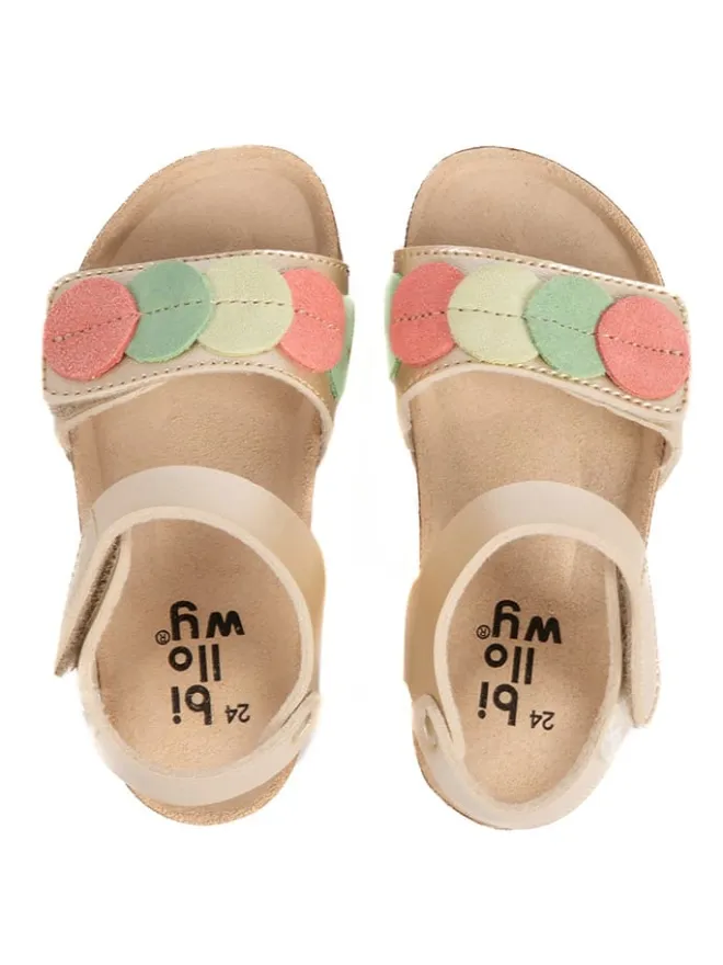 Leder-Sandalen "Rosso" in Gold>billowy Clearance