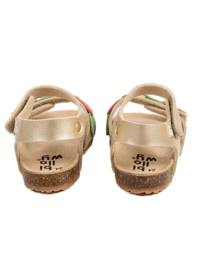 Leder-Sandalen "Rosso" in Gold>billowy Clearance