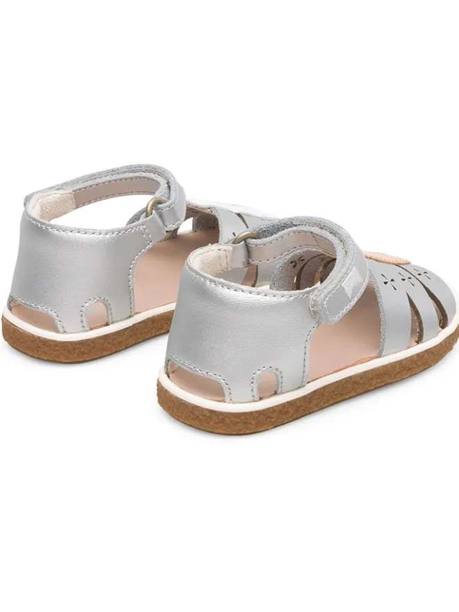 Leder-Sandalen "TWS" in Silber>Camper Clearance