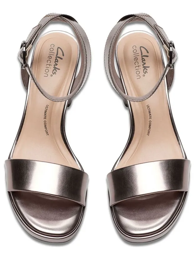 Leder-Sandaletten "Ambyrlyn Bay" in Gold>Clarks Outlet