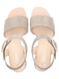Gabor Sandalen^Leder-Sandaletten in Beige