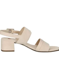 Leder-Sandaletten in Beige><noscript><img width=