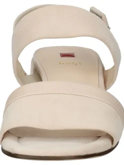 Leder-Sandaletten in Beige><noscript><img width=