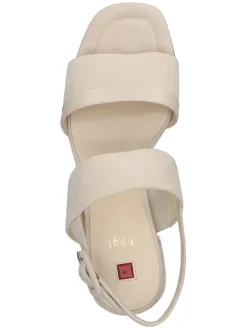 Leder-Sandaletten in Beige><noscript><img width=