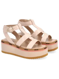 Leder-Sandaletten in Beige>Liu Jo