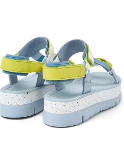Leder-Sandaletten in Hellblau/ Gelb/ Weiß>Camper Clearance