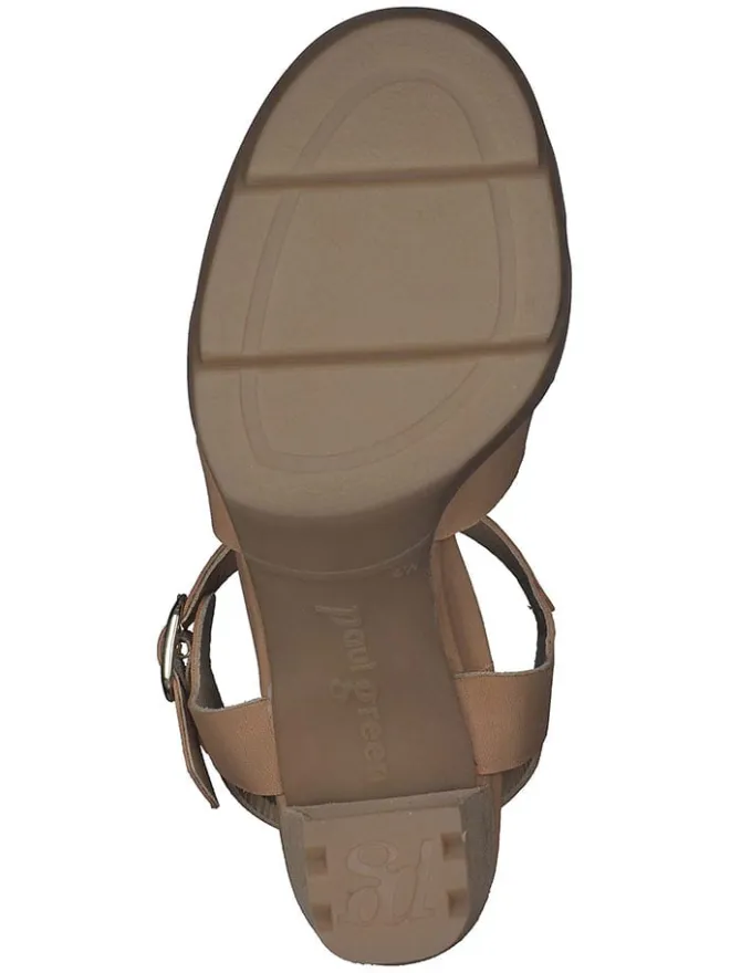 Paul Green Sandalen^Leder-Sandaletten in Hellbraun