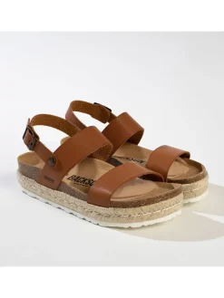 Leder-Sandaletten in Hellbraun>BACKSUN Outlet
