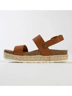 Leder-Sandaletten in Hellbraun><noscript><img width=