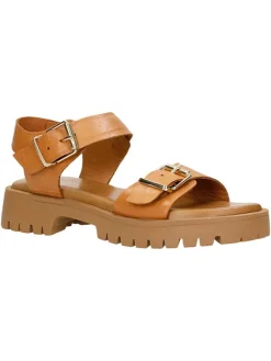 Wojas Sandalen^Leder-Sandaletten in Hellbraun