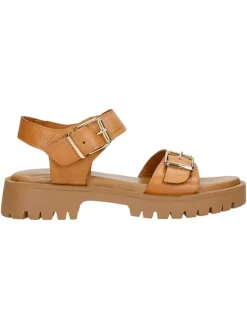 Wojas Sandalen^Leder-Sandaletten in Hellbraun