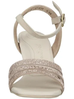 Leder-Sandaletten in Hellbraun><noscript><img width=