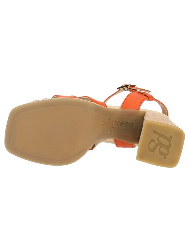 Paul Green Sandalen^Leder-Sandaletten in Orange