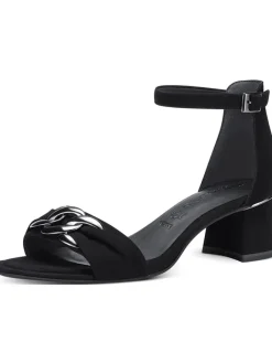 Leder-Sandaletten in Schwarz>Tamaris