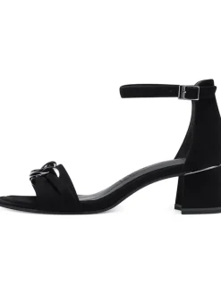 Leder-Sandaletten in Schwarz>Tamaris