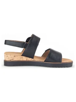 Leder-Sandaletten in Schwarz><noscript><img width=