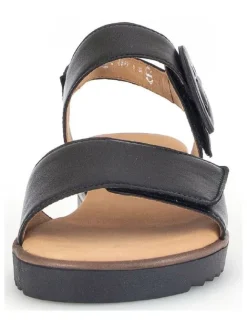 Leder-Sandaletten in Schwarz><noscript><img width=