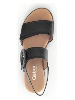 Leder-Sandaletten in Schwarz><noscript><img width=