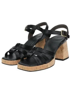 Leder-Sandaletten in Schwarz><noscript><img width=