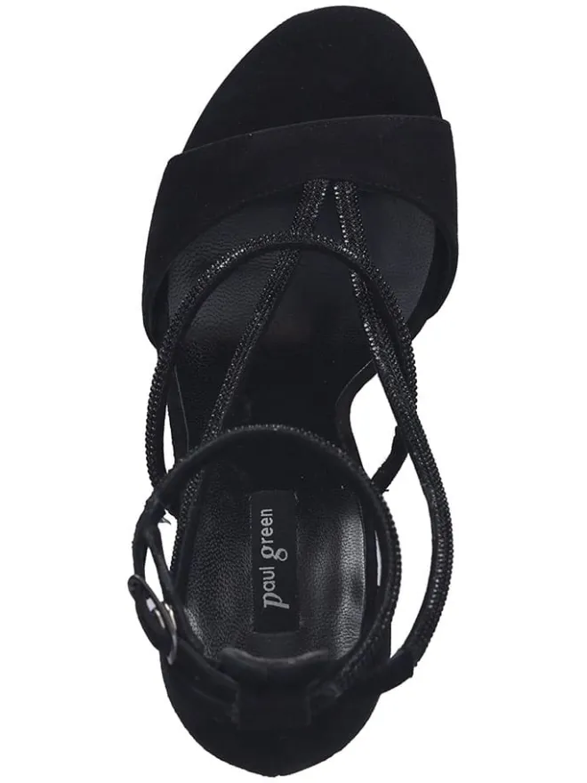 Leder-Sandaletten in Schwarz>Paul Green Outlet